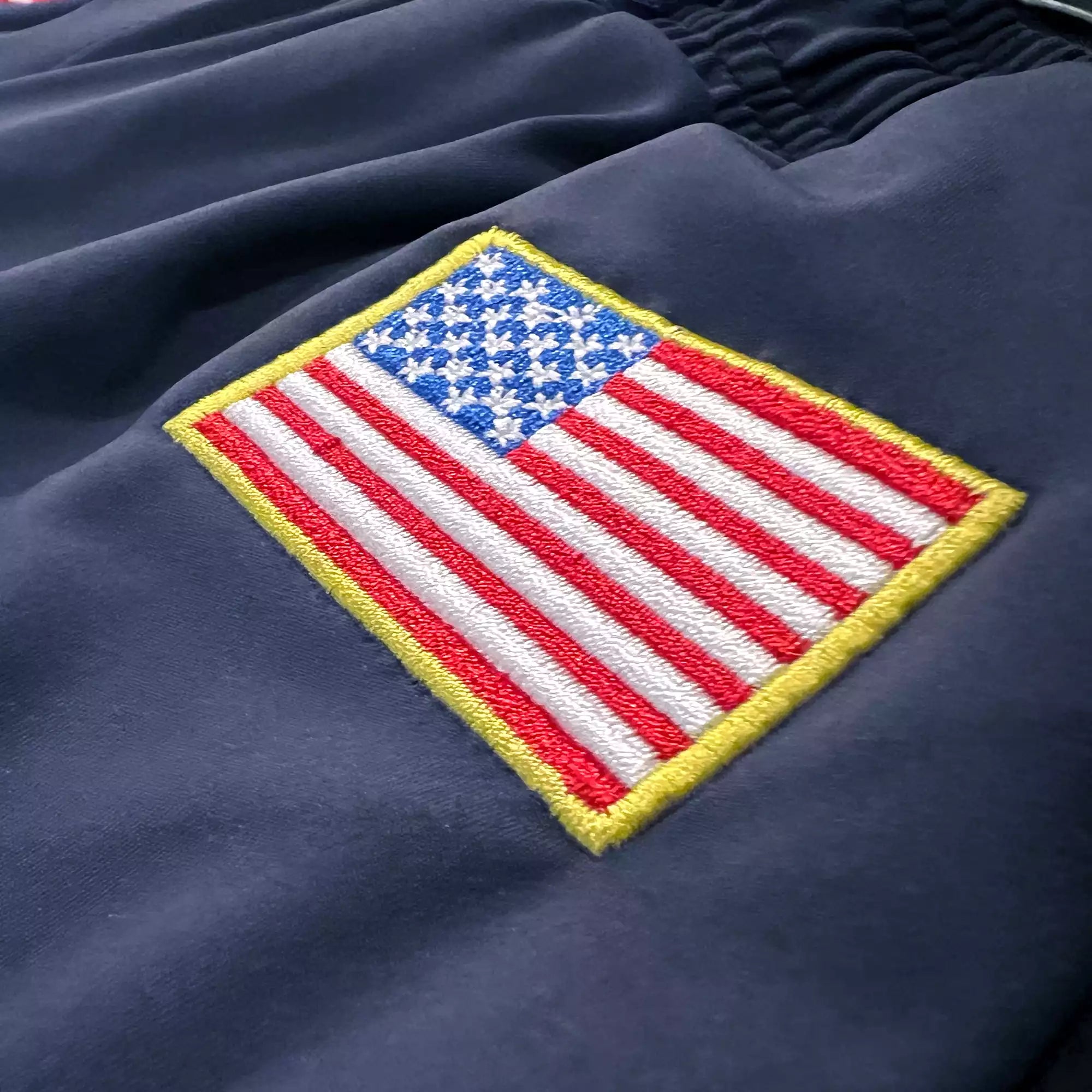 GRW American jiu jitsu BJJ Fight Shorts flag closeup