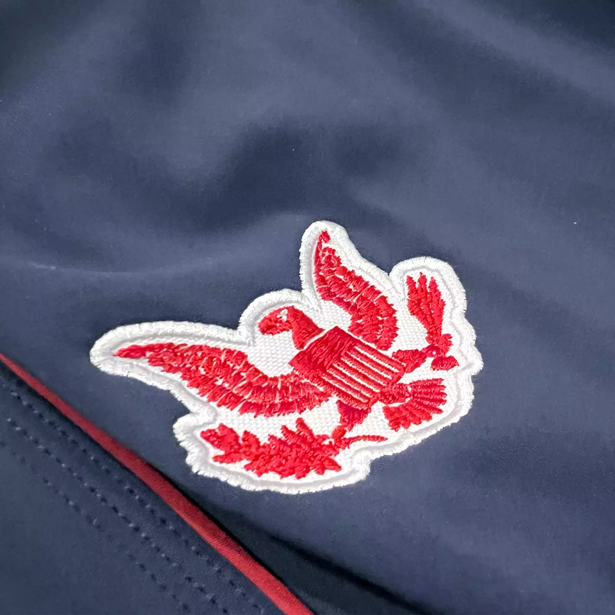 GRW American jiu jitsu BJJ Fight Shorts eagle patch close up