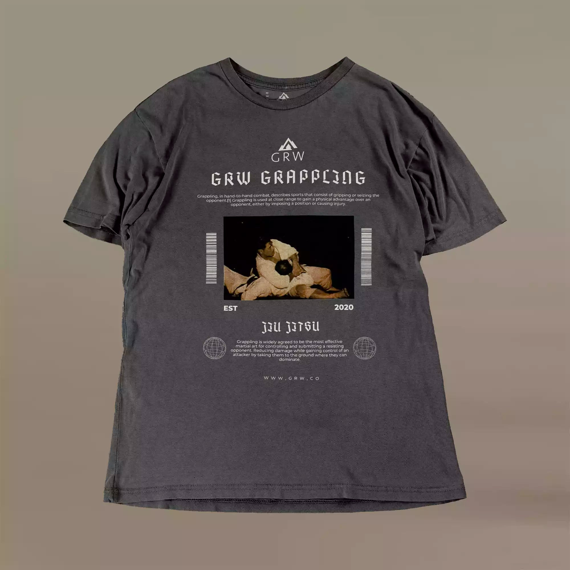 GRW vintage jiu jitsu BJJ grappling shirt front